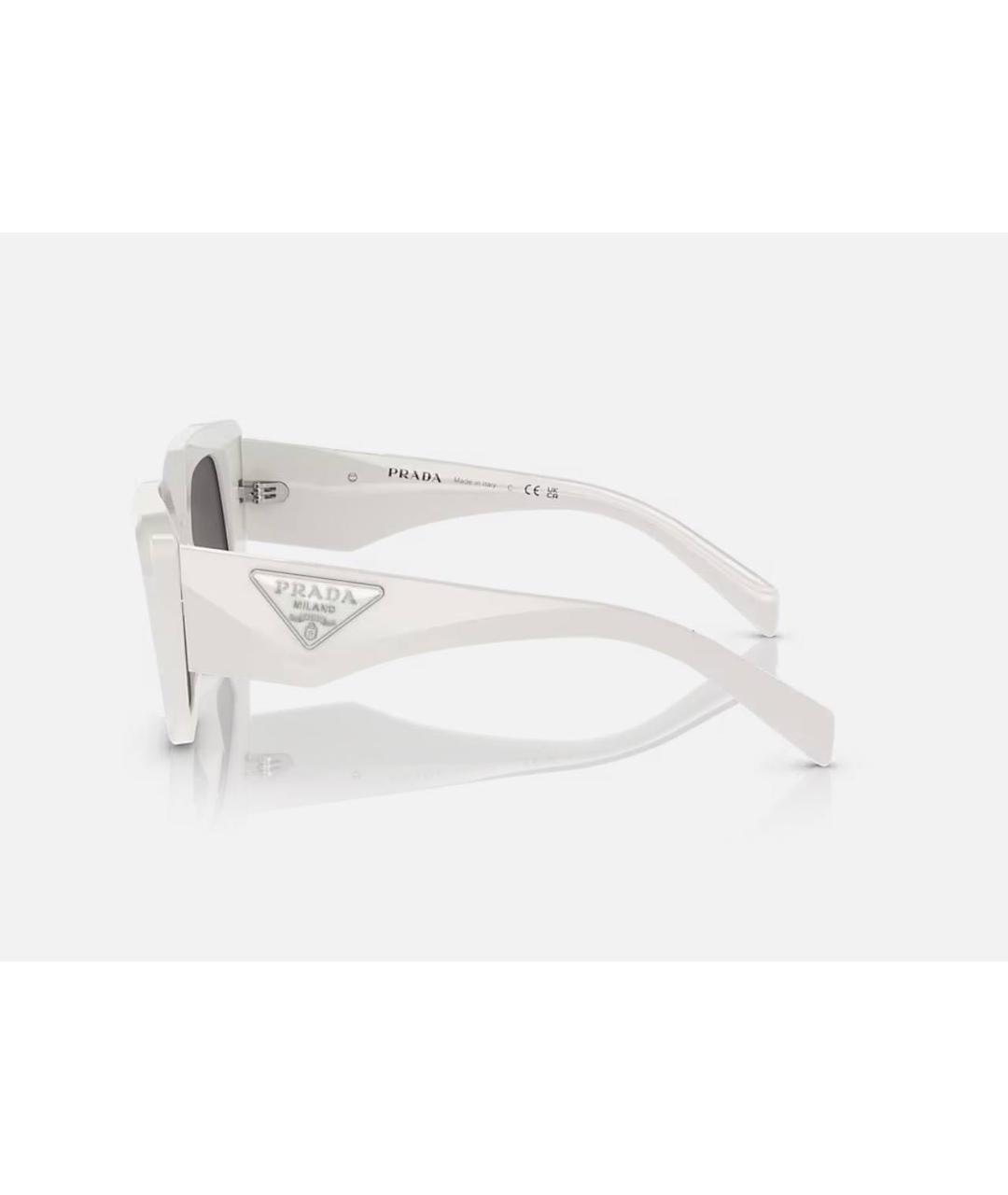 PRADA Белые пластиковые солнцезащитные очки, фото 3