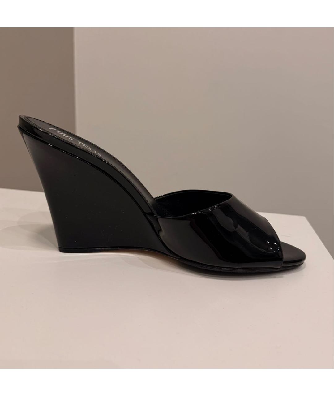 PARIS TEXAS Черные кожаные босоножки, фото 6
