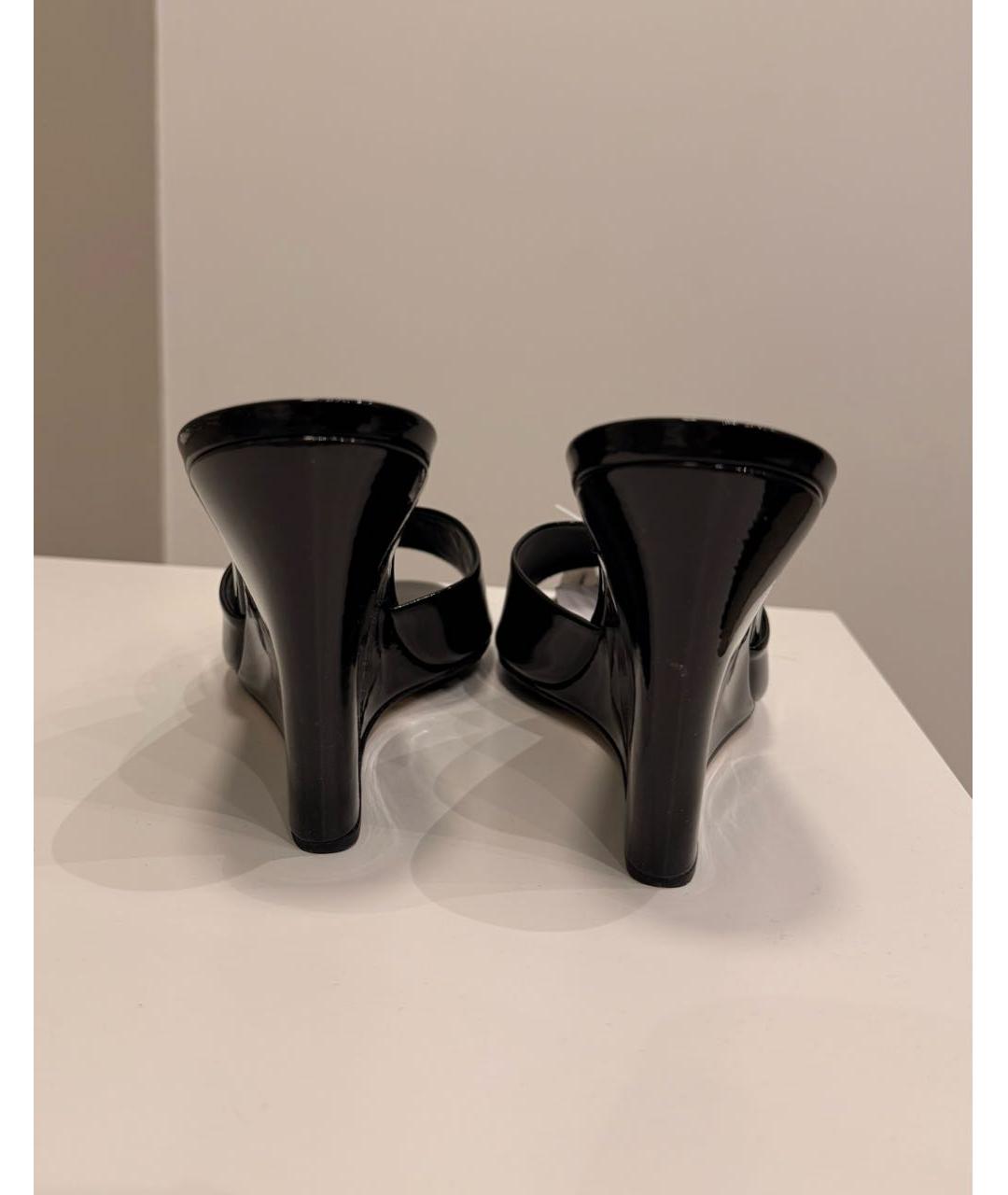 PARIS TEXAS Черные кожаные босоножки, фото 4