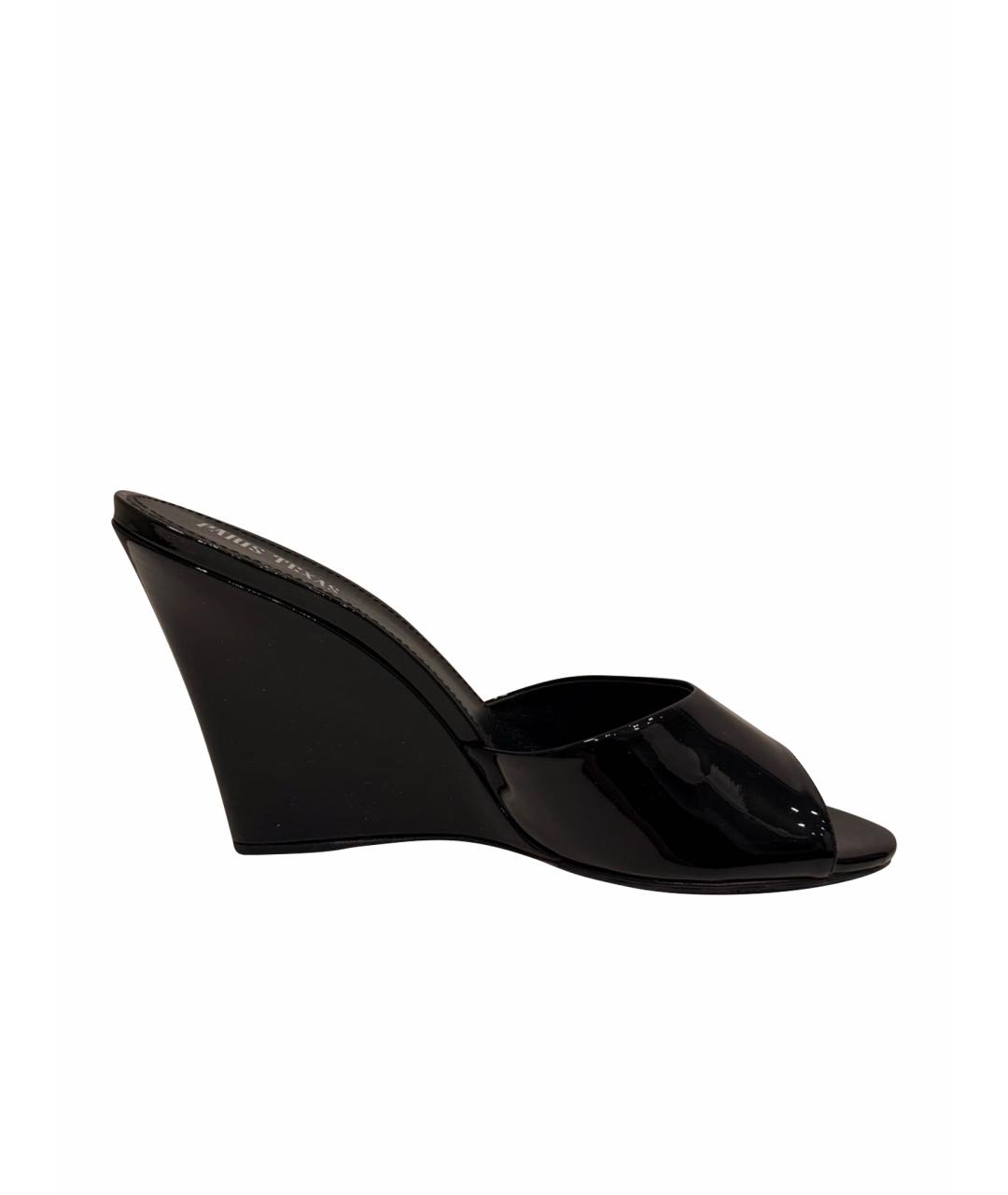 PARIS TEXAS Черные кожаные босоножки, фото 1