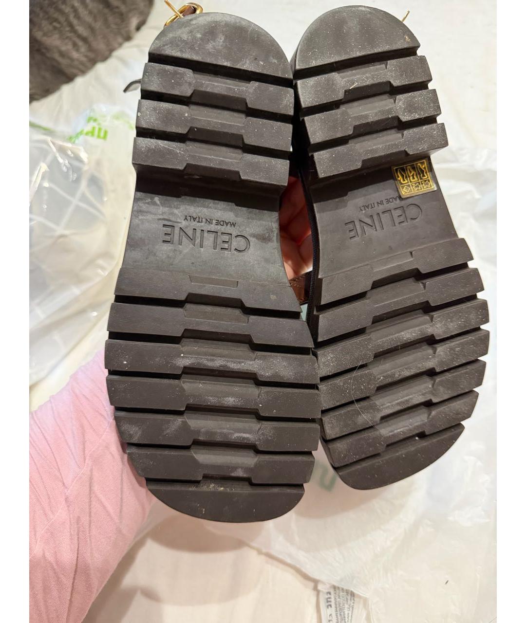 CELINE Коричневые кожаные сандалии, фото 7