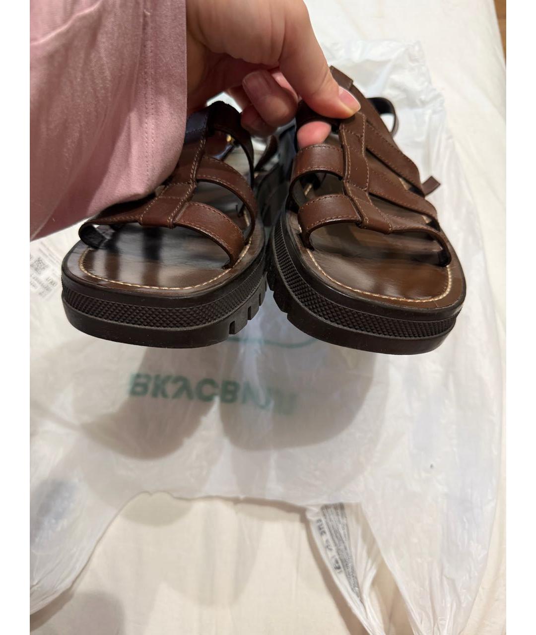 CELINE Коричневые кожаные сандалии, фото 8