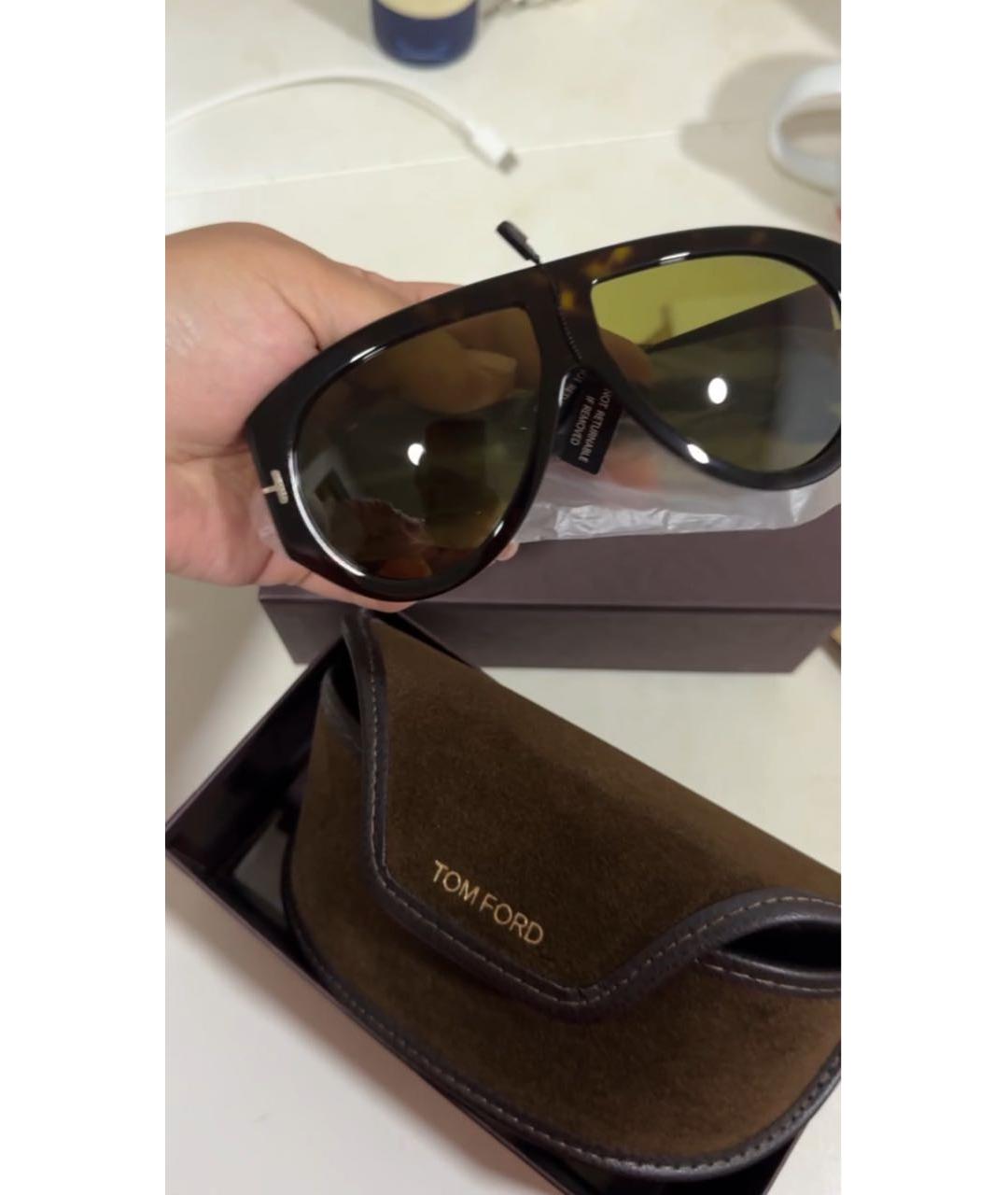 TOM FORD Коричневые пластиковые солнцезащитные очки, фото 6