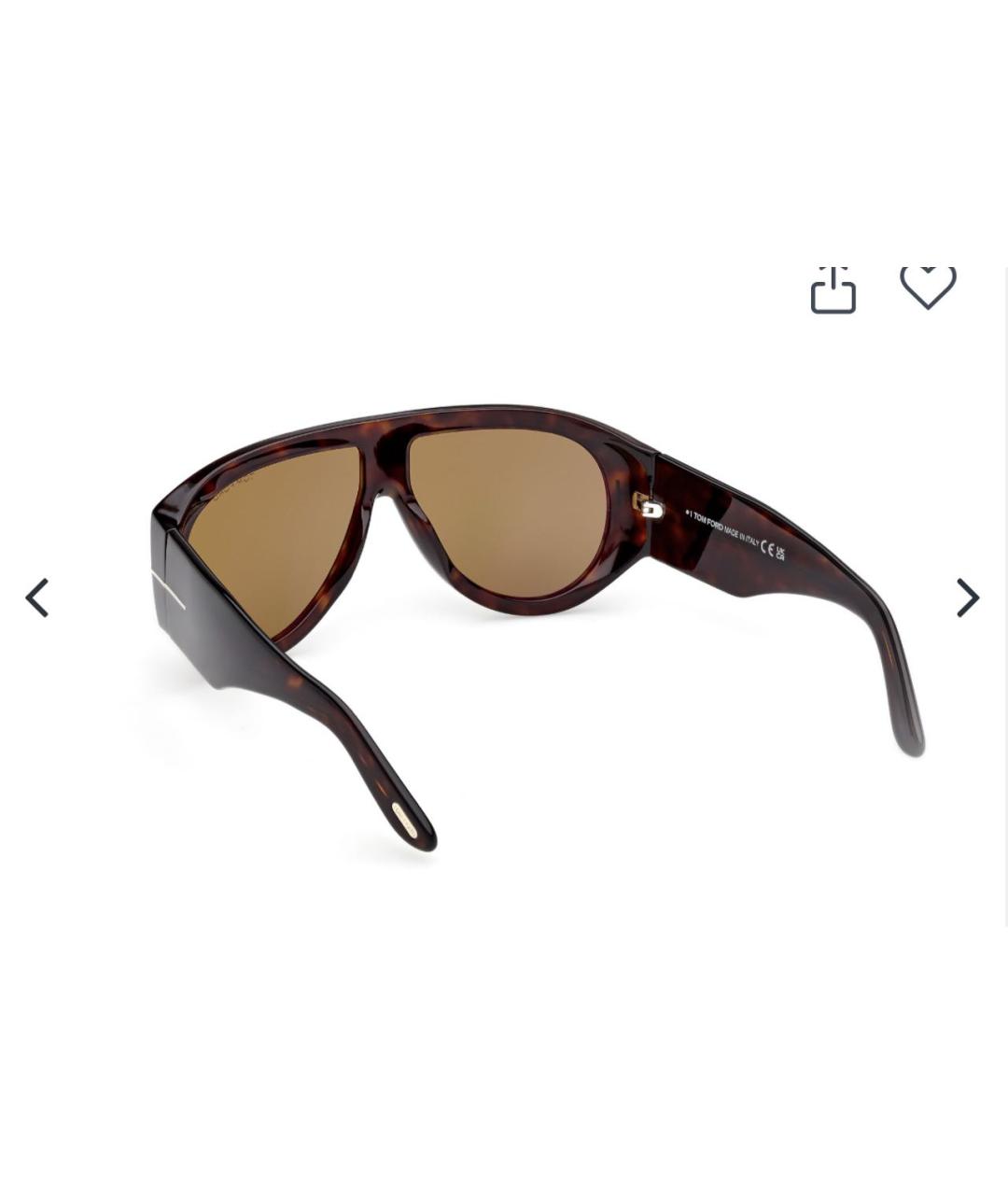 TOM FORD Коричневые пластиковые солнцезащитные очки, фото 4