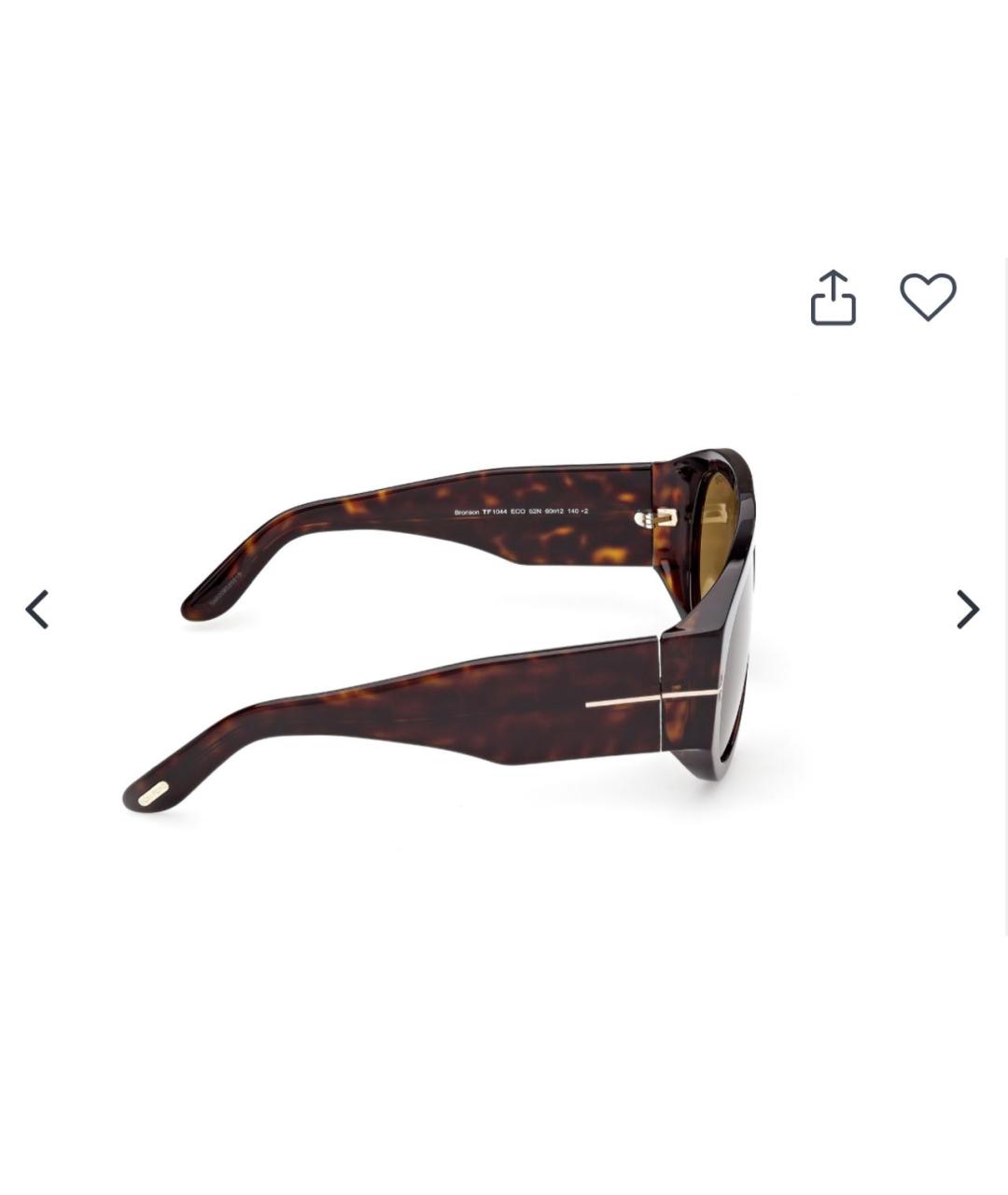 TOM FORD Коричневые пластиковые солнцезащитные очки, фото 5