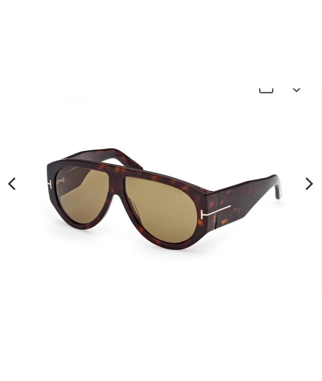 TOM FORD Коричневые пластиковые солнцезащитные очки, фото 7