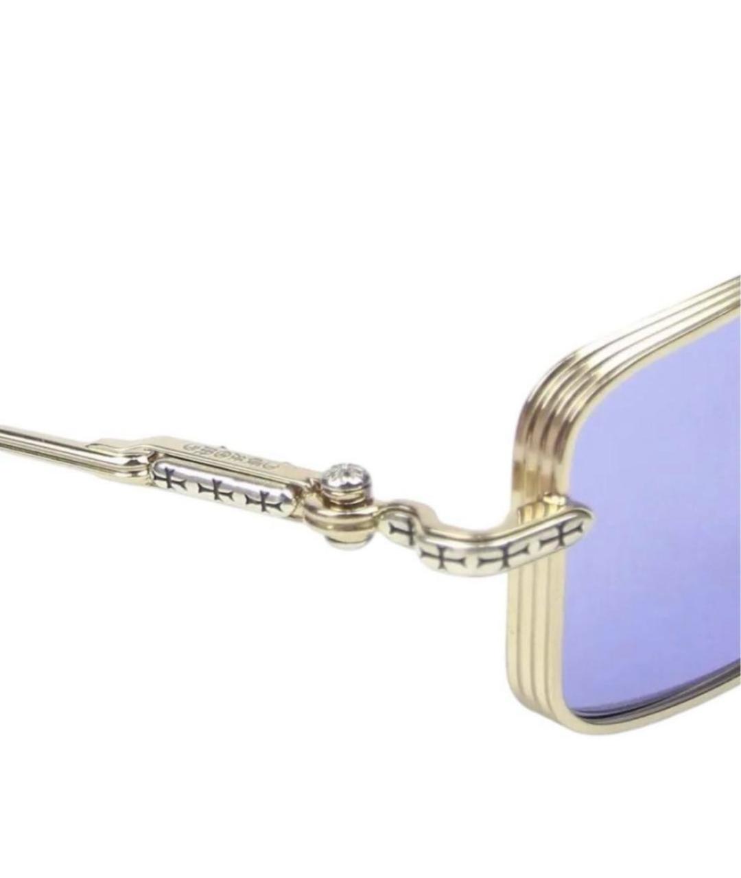 CHROME HEARTS Золотые металлические солнцезащитные очки, фото 3
