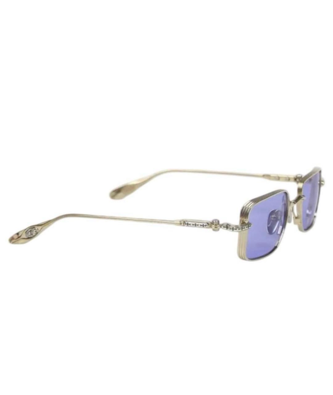 CHROME HEARTS Золотые металлические солнцезащитные очки, фото 2