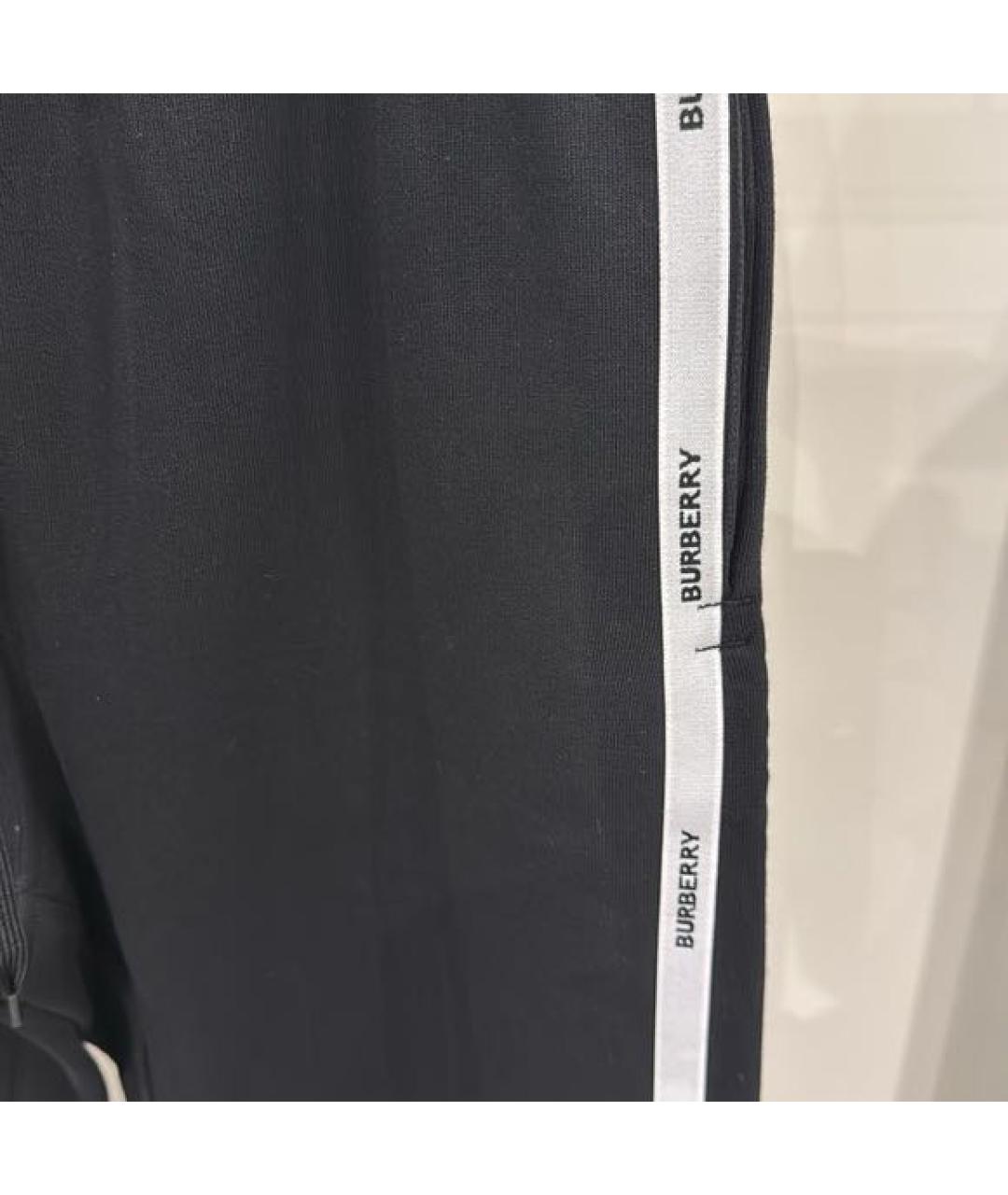 BURBERRY Черные хлопковые спортивные брюки и шорты, фото 6