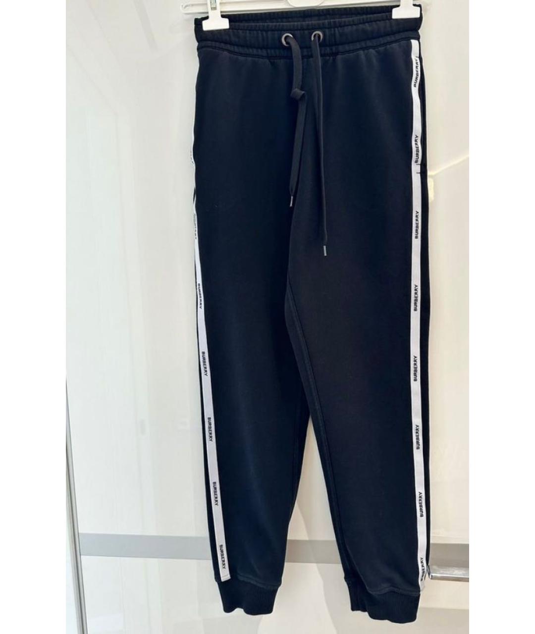 BURBERRY Черные хлопковые спортивные брюки и шорты, фото 7