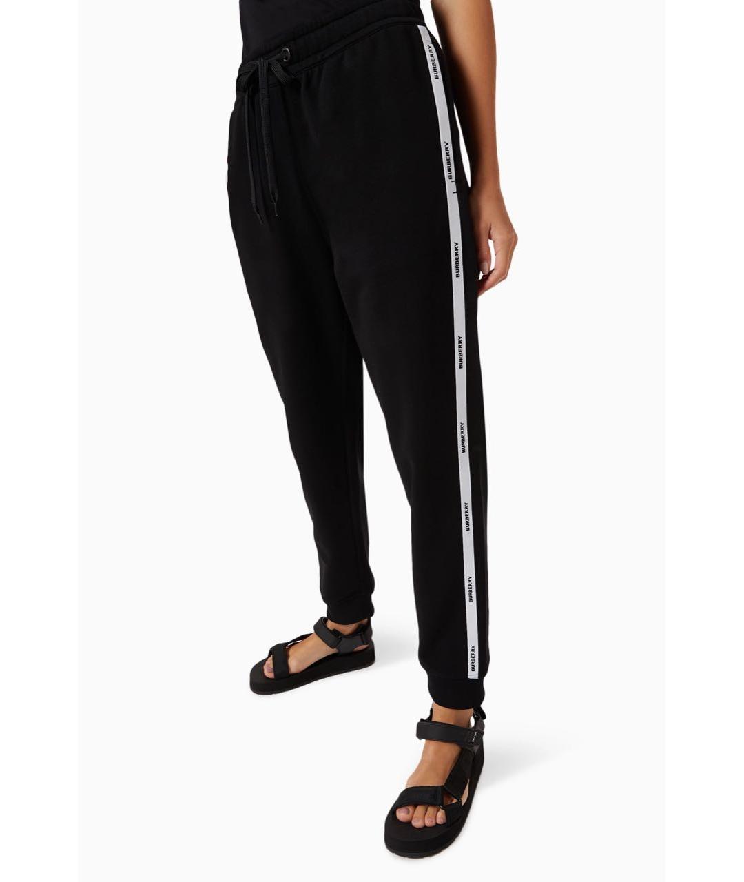 BURBERRY Черные хлопковые спортивные брюки и шорты, фото 5