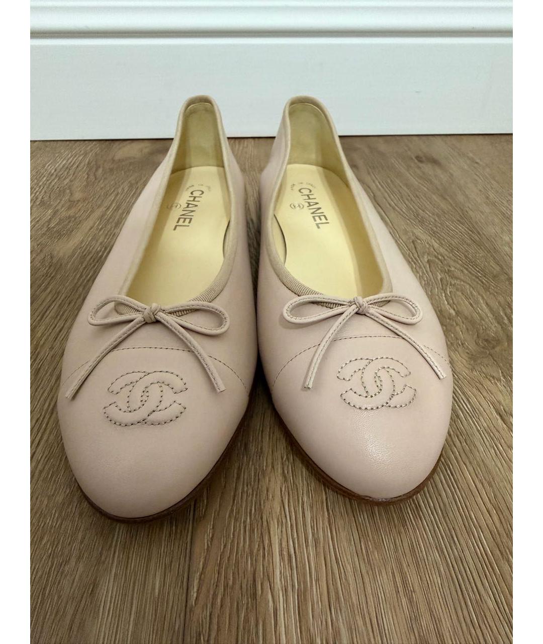 CHANEL Розовые кожаные балетки, фото 2