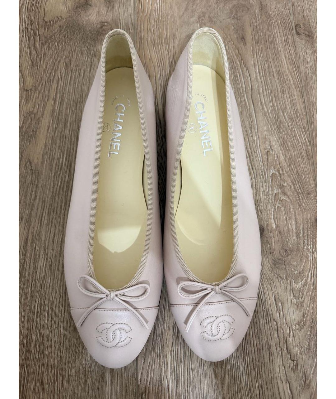 CHANEL Розовые кожаные балетки, фото 3