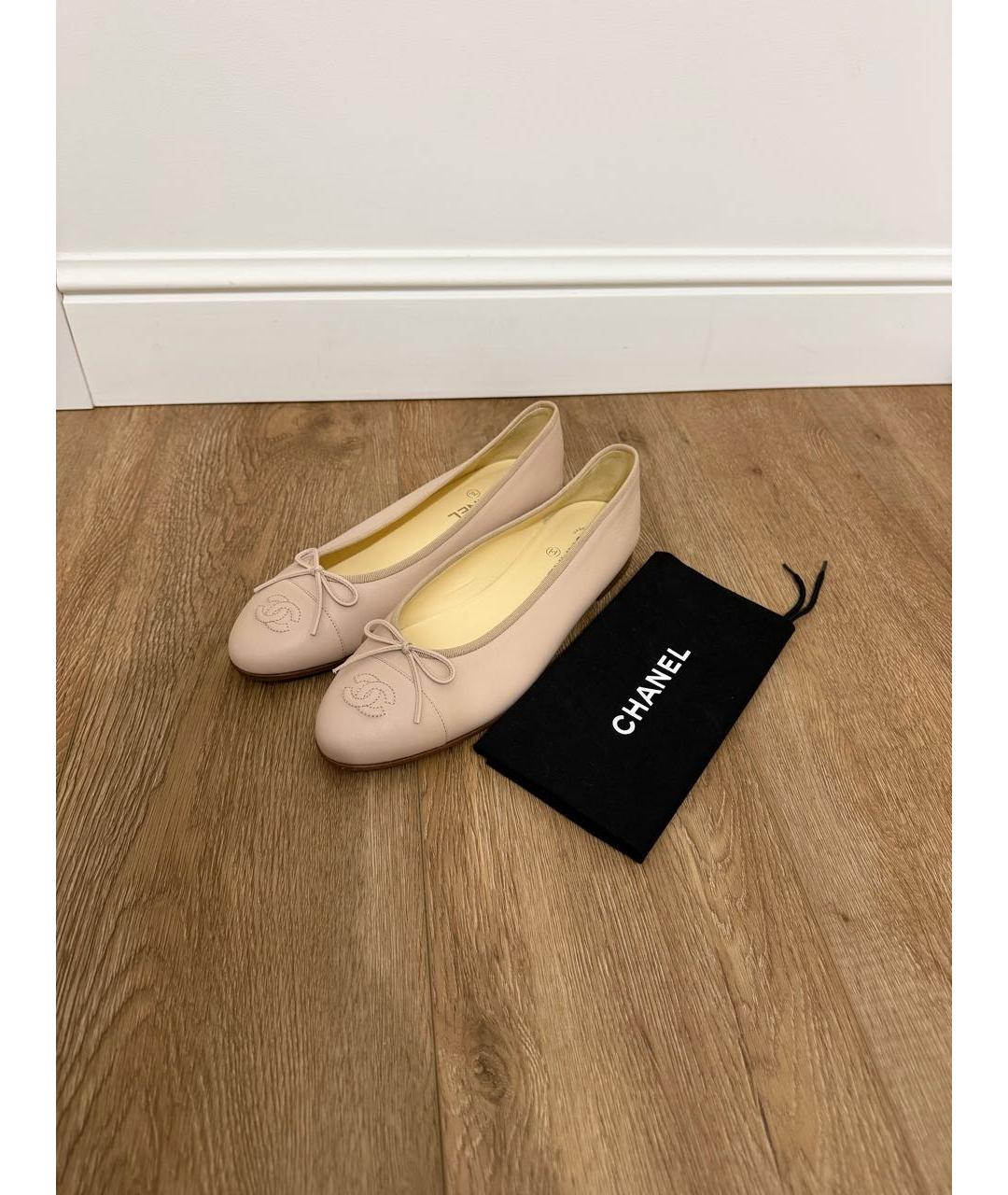 CHANEL Розовые кожаные балетки, фото 8