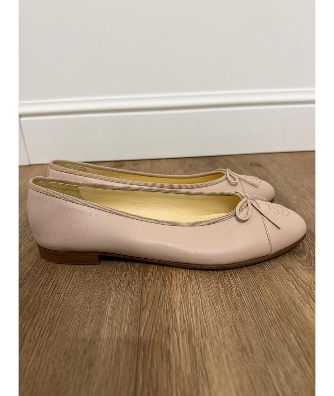 CHANEL Розовые кожаные балетки, фото 9