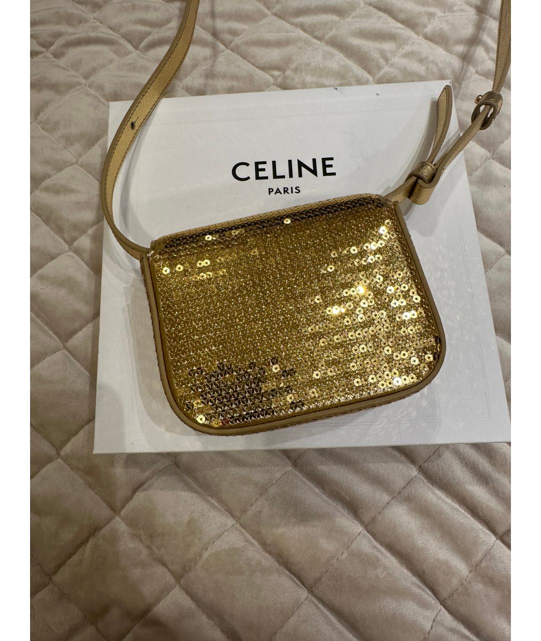 CELINE Золотая сумка через плечо, фото 2