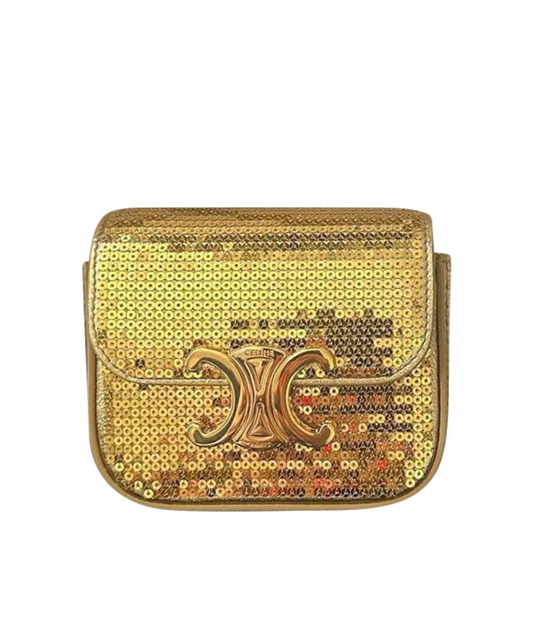 CELINE Золотая сумка через плечо, фото 1