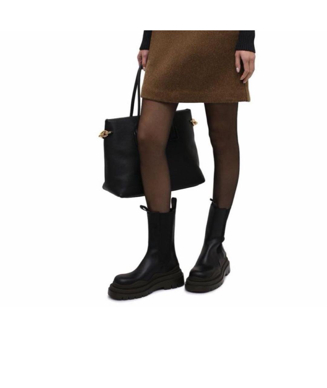 BOTTEGA VENETA Черные кожаные ботинки, фото 4