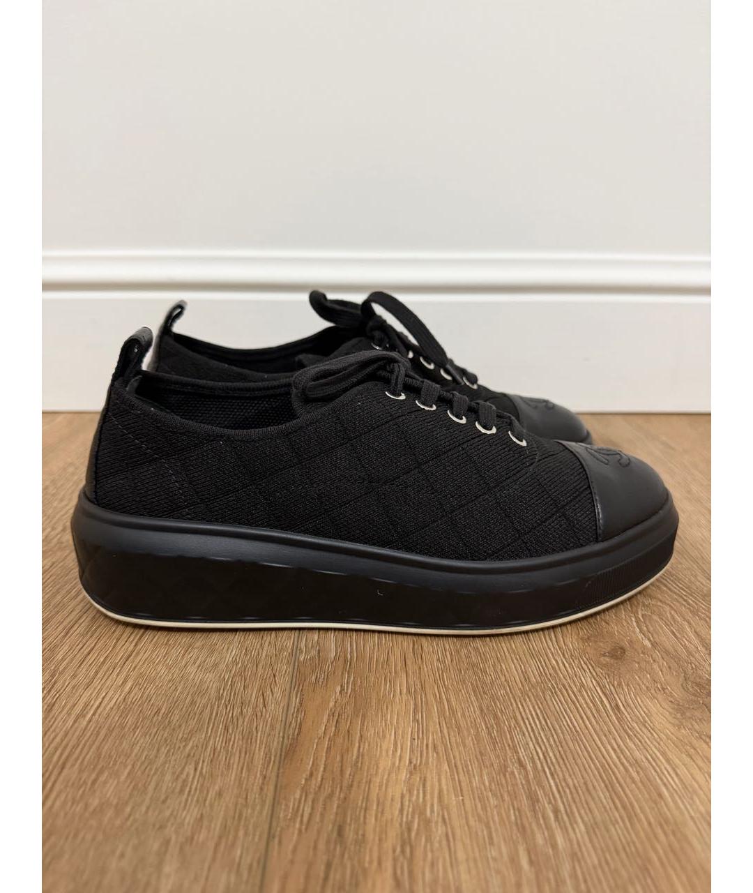 CHANEL Черные текстильные кроссовки, фото 7