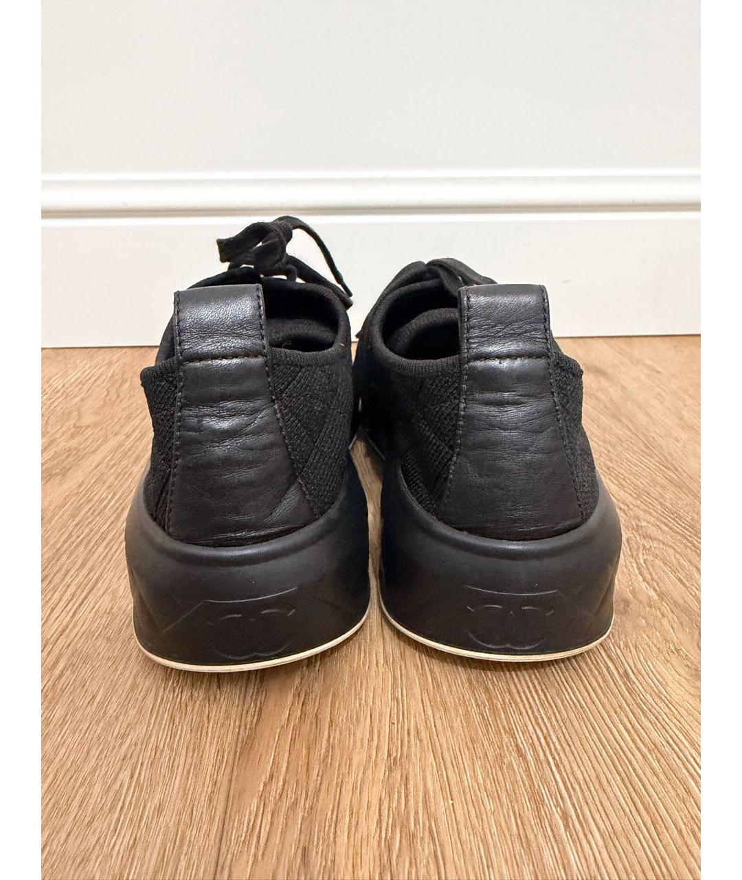 CHANEL Черные текстильные кроссовки, фото 4