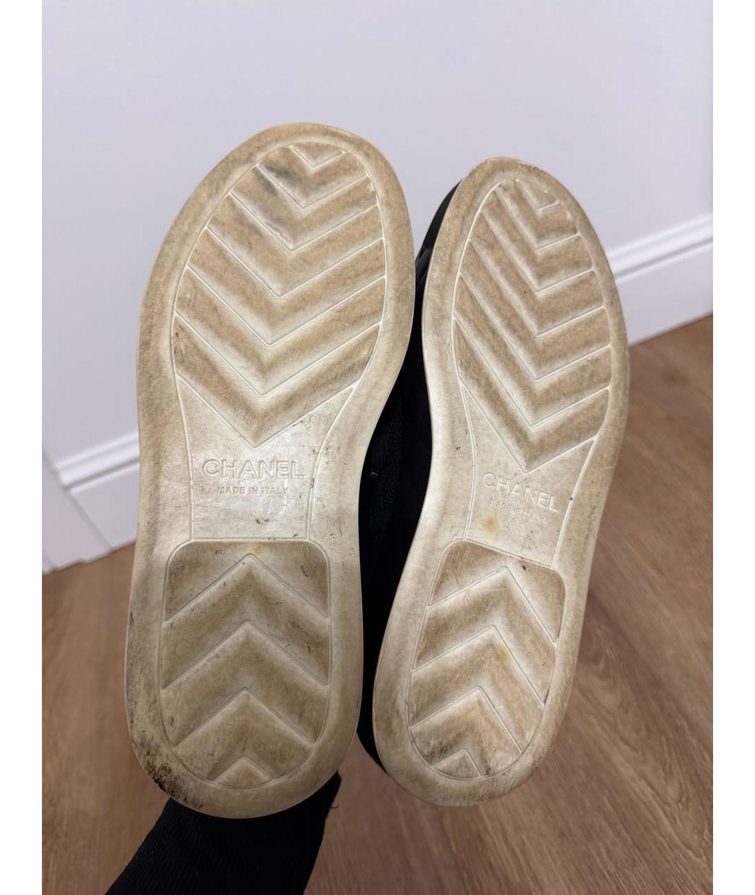 CHANEL Черные текстильные кроссовки, фото 5