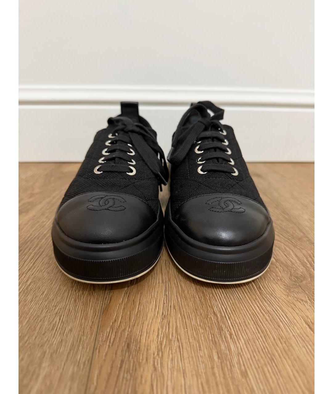CHANEL Черные текстильные кроссовки, фото 2