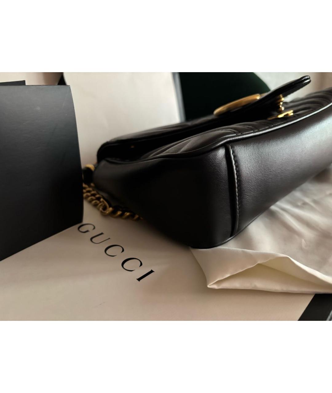 GUCCI Черная кожаная сумка через плечо, фото 5