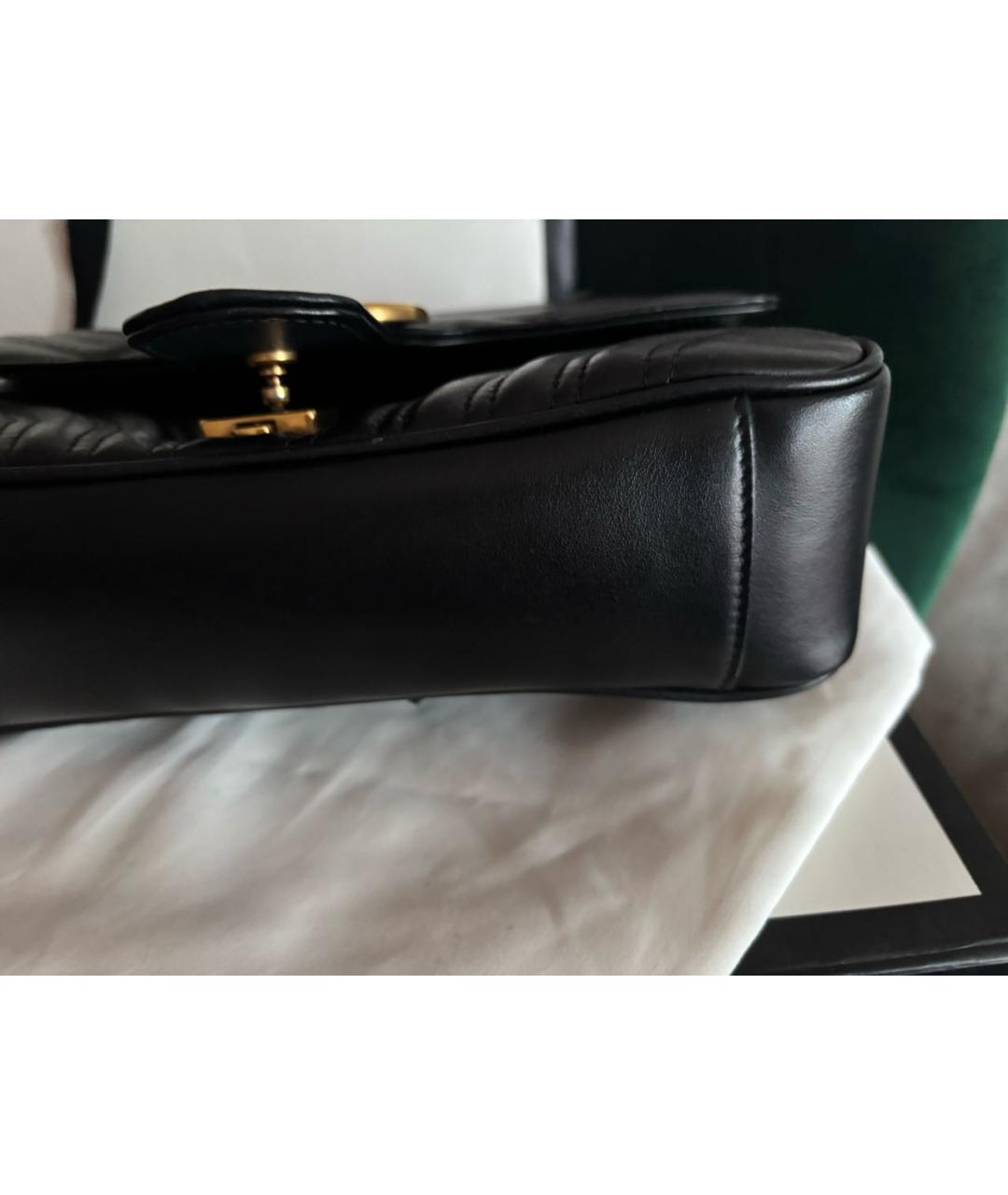GUCCI Черная кожаная сумка через плечо, фото 6