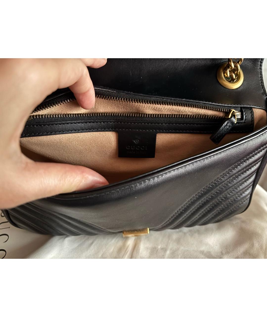 GUCCI Черная кожаная сумка через плечо, фото 7