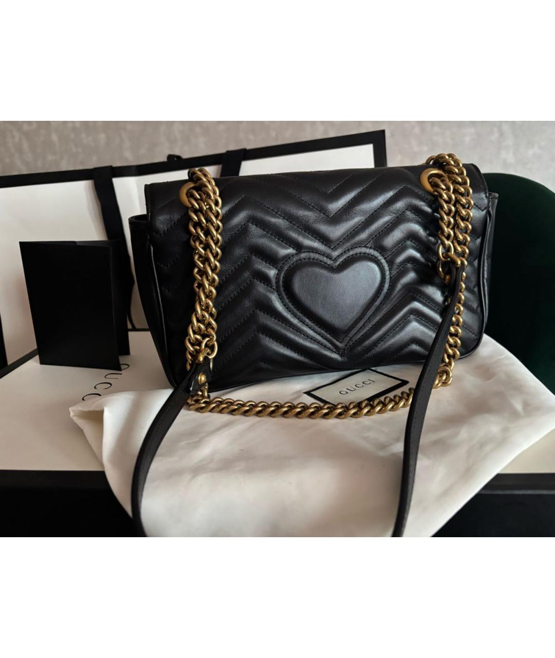 GUCCI Черная кожаная сумка через плечо, фото 3