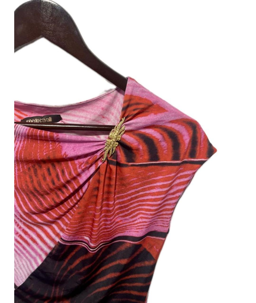 ROBERTO CAVALLI Мульти полиэстеровое повседневное платье, фото 4