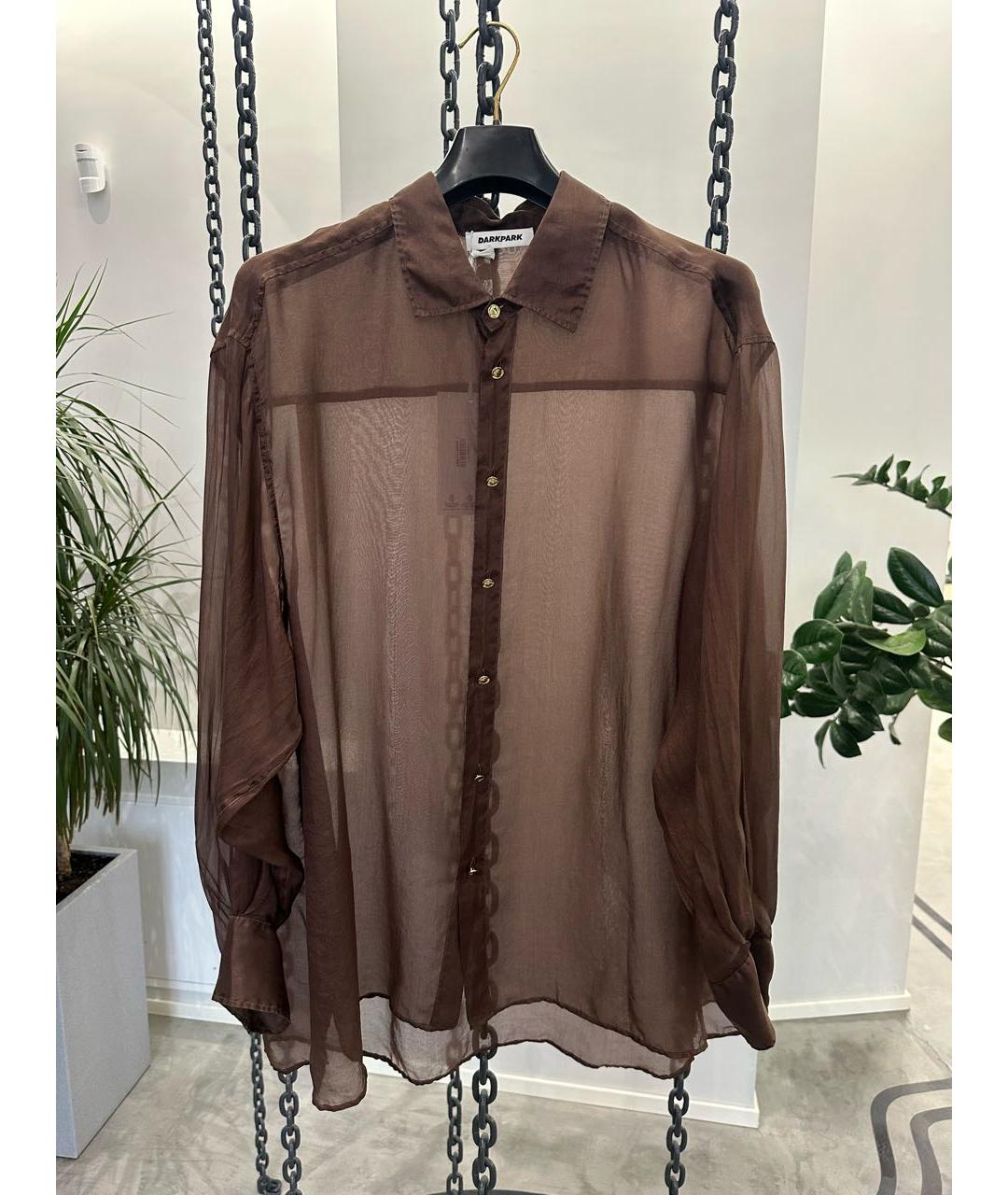 DARKPARK Коричневая шелковая рубашка, фото 7