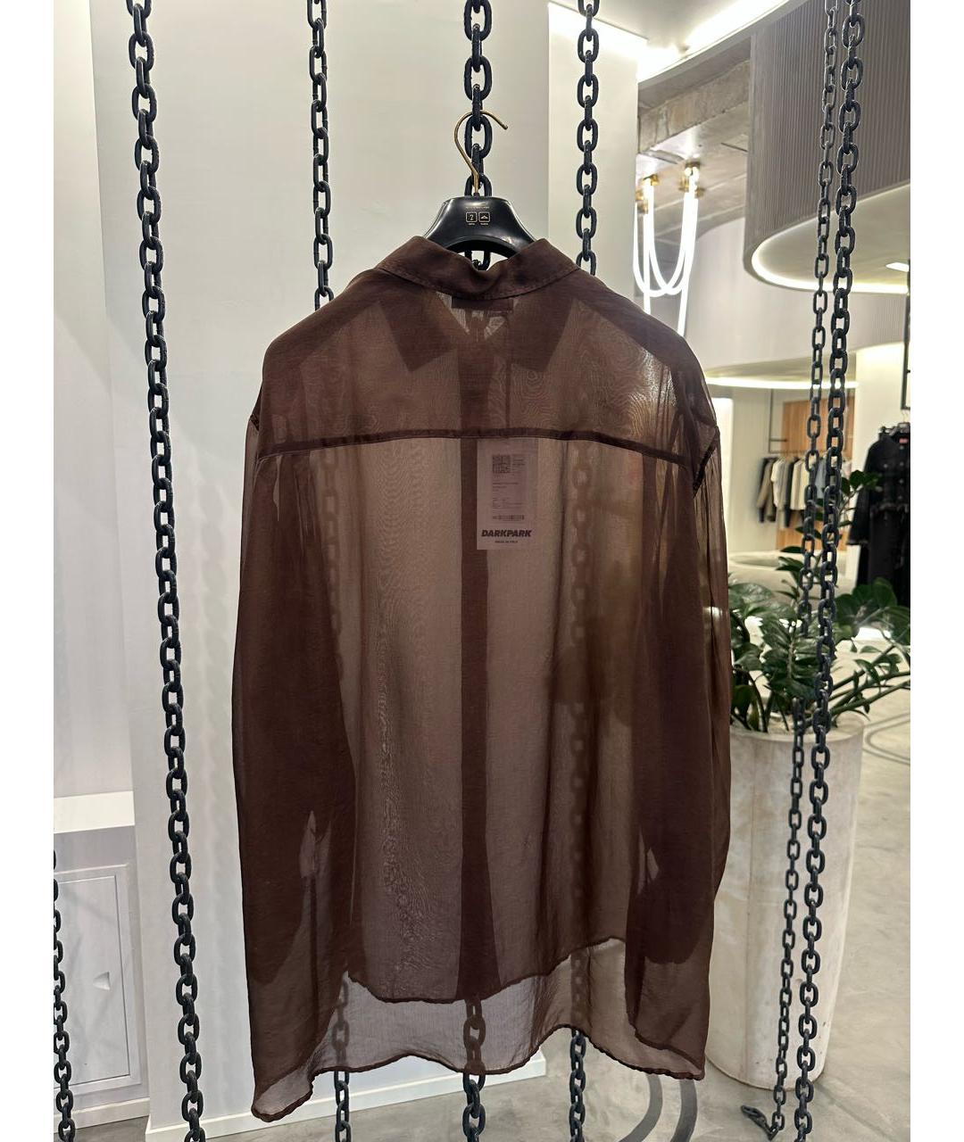 DARKPARK Коричневая шелковая рубашка, фото 4