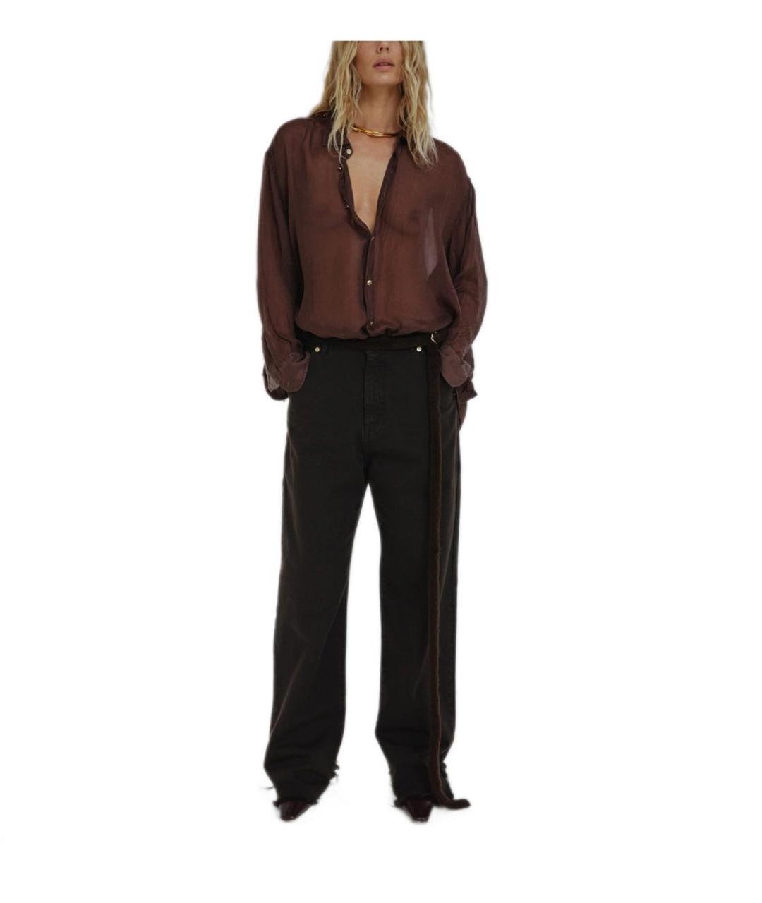 DARKPARK Коричневая шелковая рубашка, фото 2
