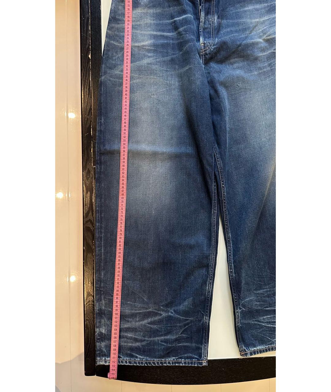 ACNE STUDIOS Темно-синие хлопковые прямые джинсы, фото 8