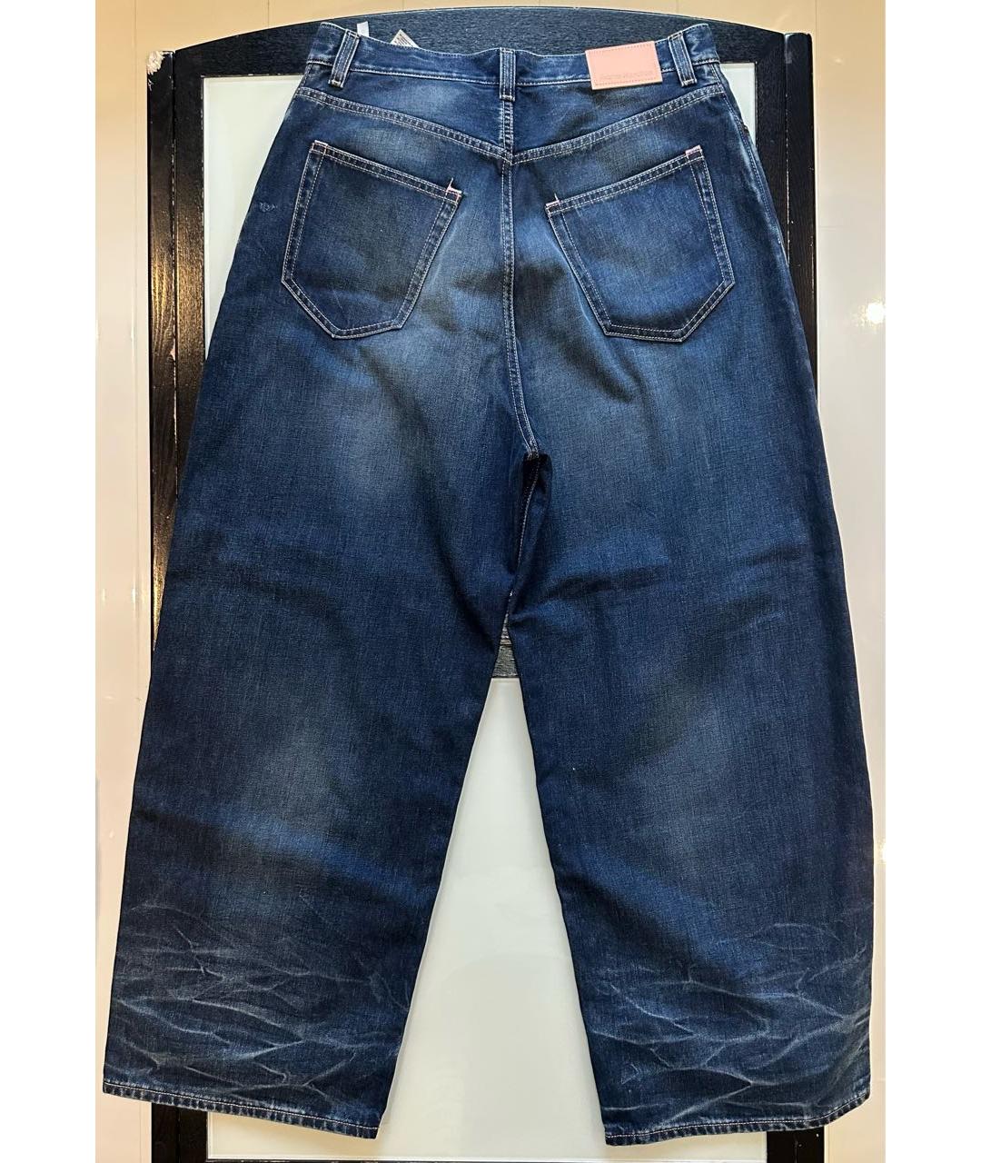 ACNE STUDIOS Темно-синие хлопковые прямые джинсы, фото 2
