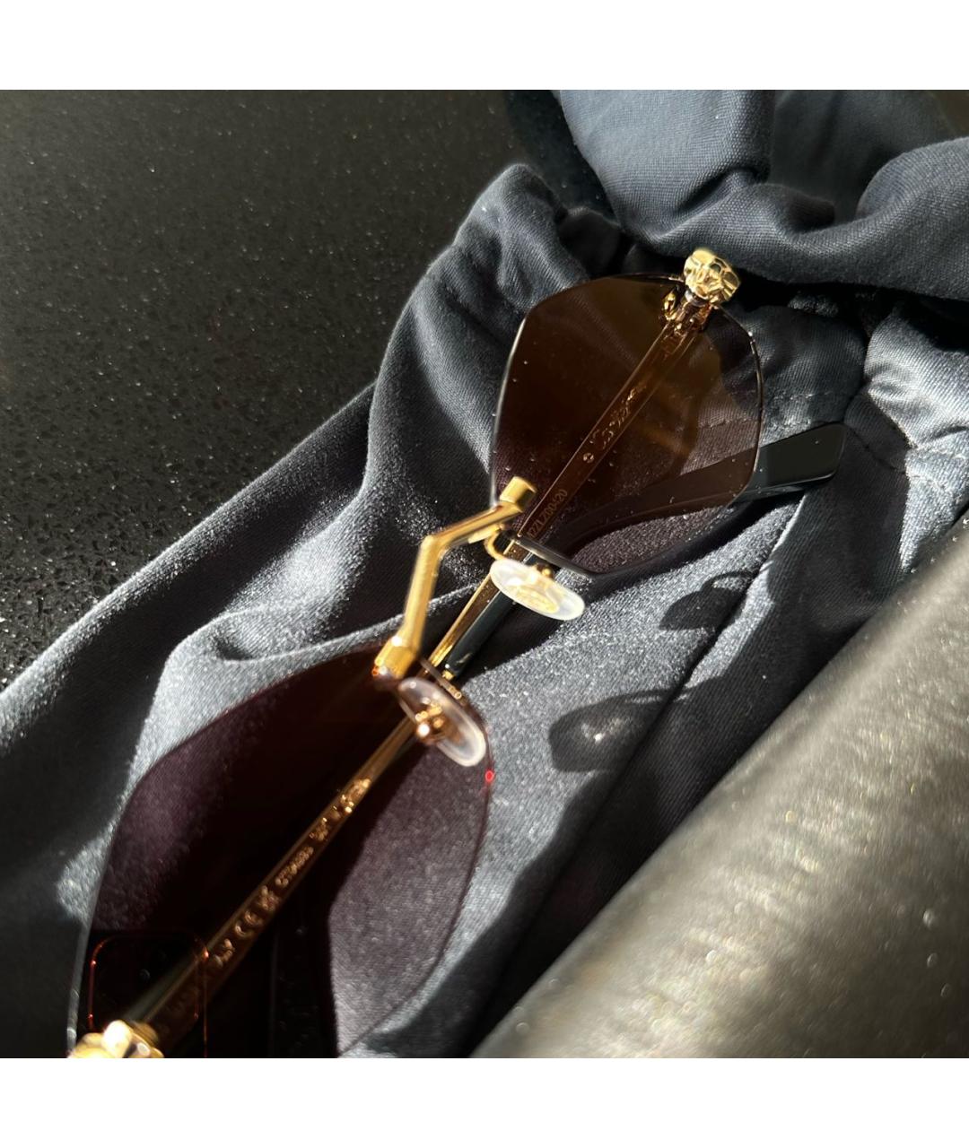 CARTIER Золотые металлические солнцезащитные очки, фото 3