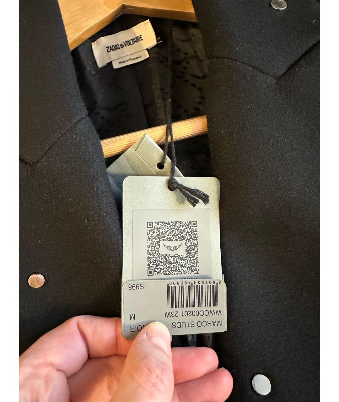 ZADIG & VOLTAIRE Черное шерстяное пальто, фото 3