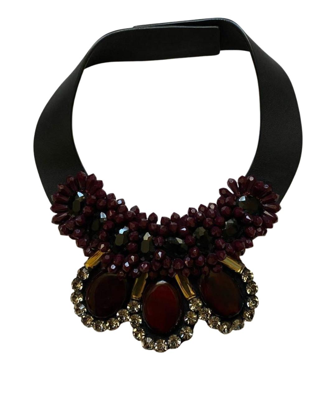 MARNI Бордовое кожаное колье, фото 1