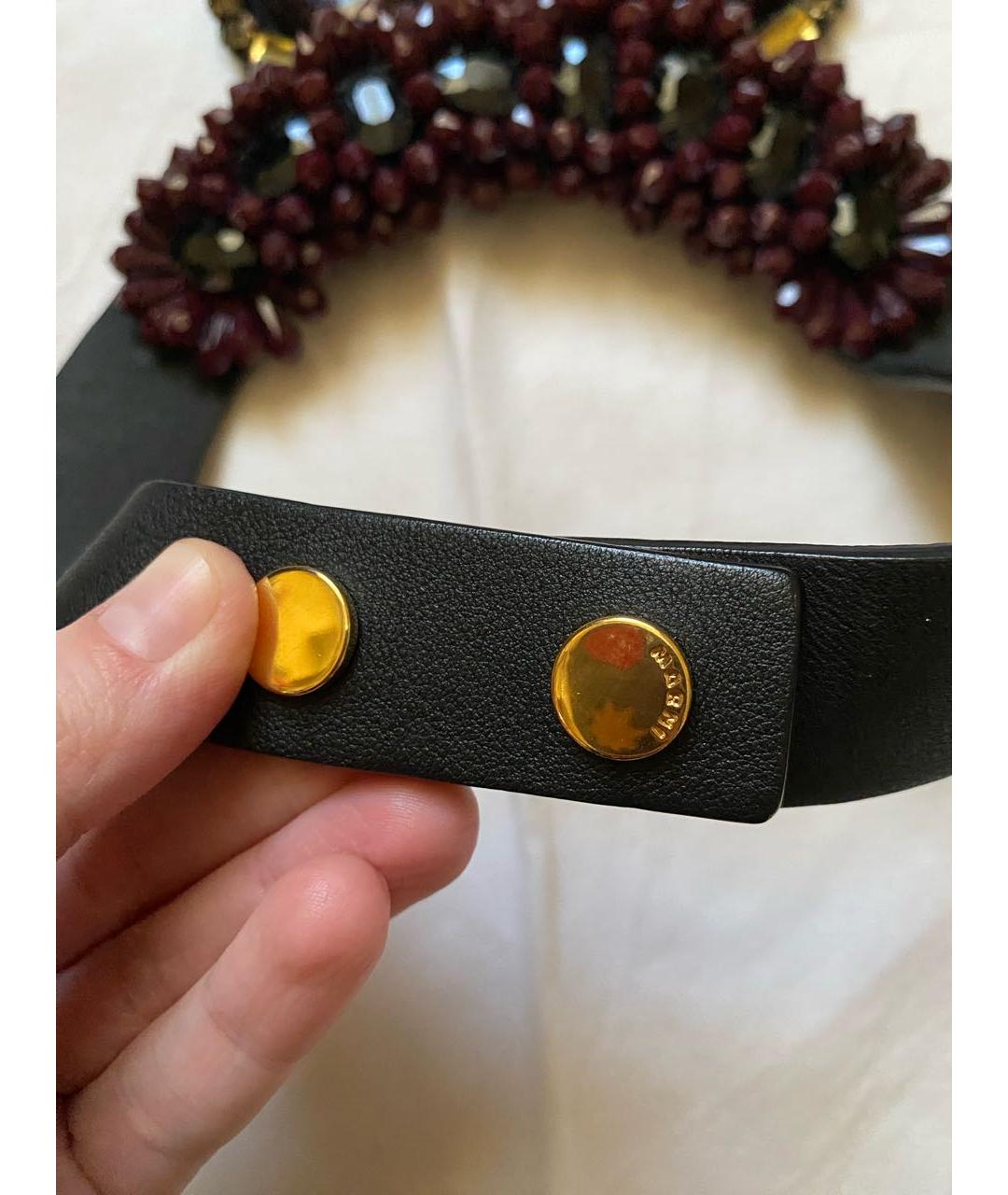 MARNI Бордовое кожаное колье, фото 3