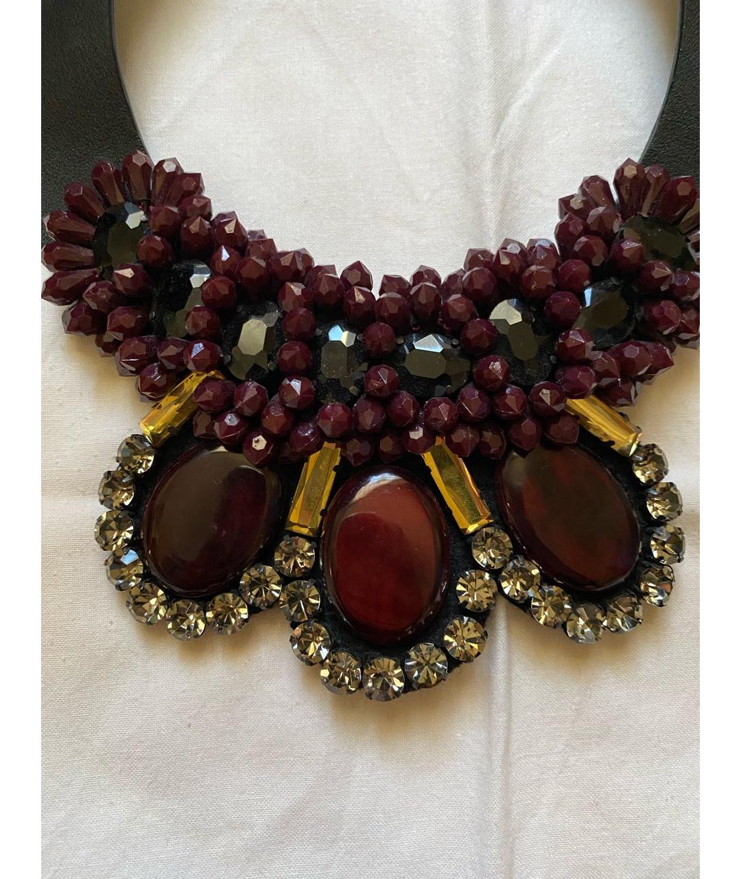 MARNI Бордовое кожаное колье, фото 2
