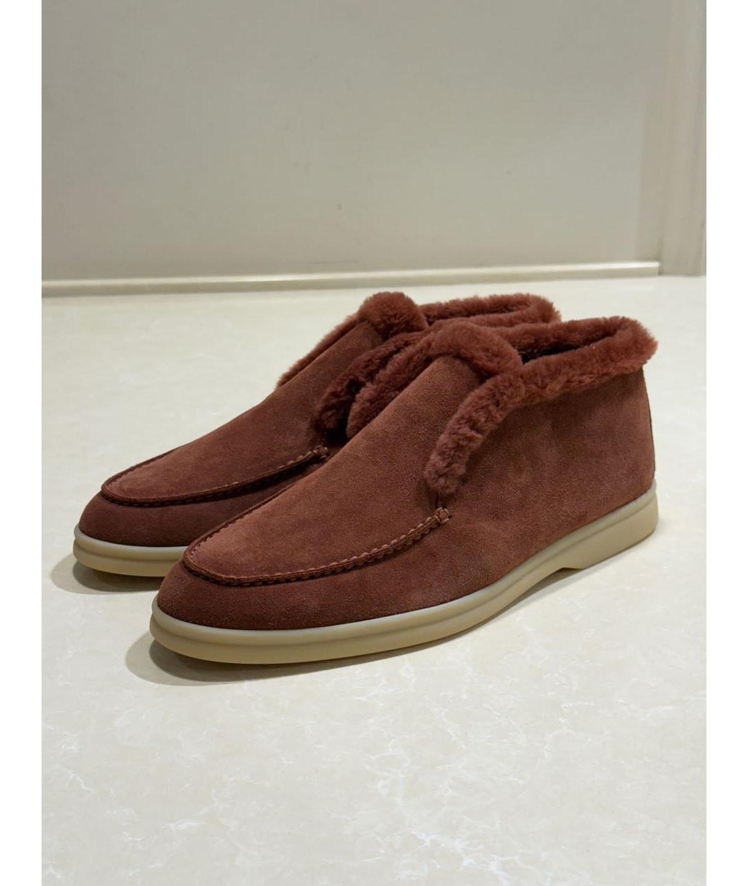 LORO PIANA Коричневые замшевые лоферы, фото 2
