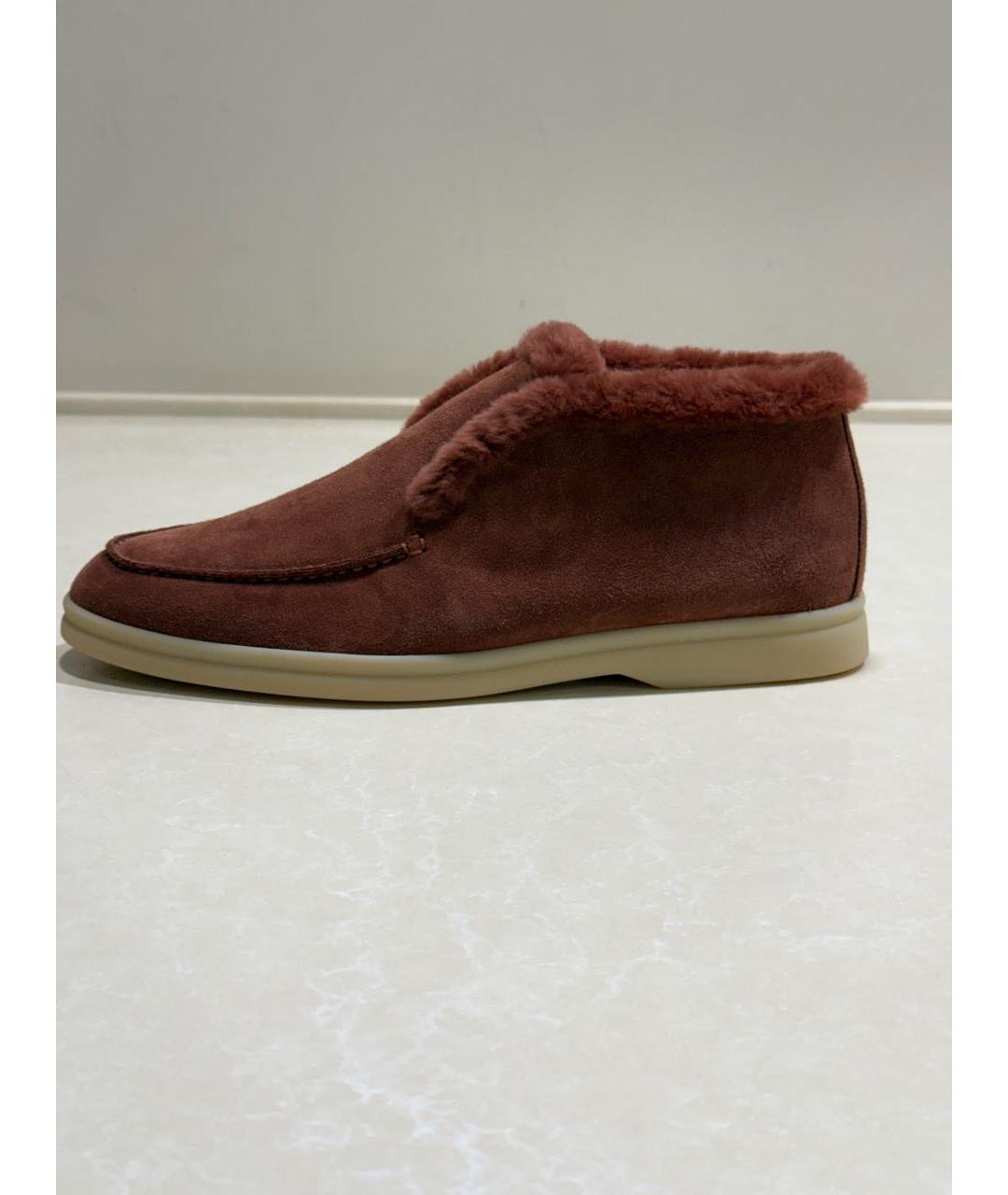 LORO PIANA Коричневые замшевые лоферы, фото 8