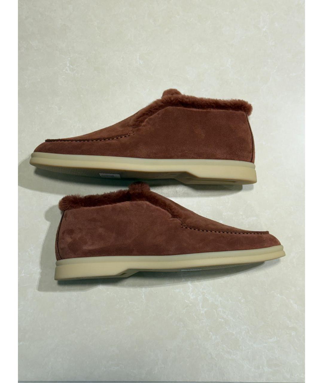 LORO PIANA Коричневые замшевые лоферы, фото 7