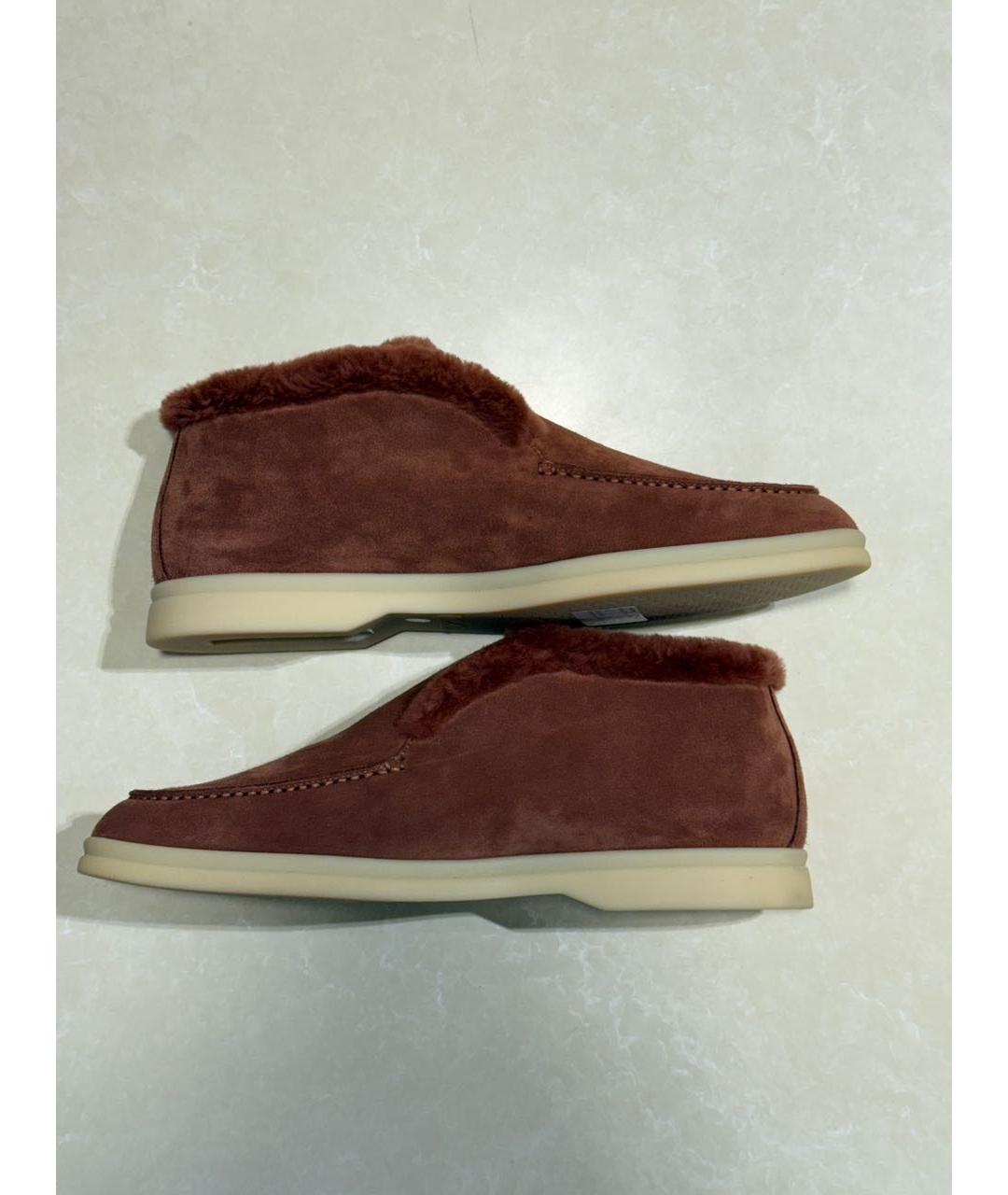LORO PIANA Коричневые замшевые лоферы, фото 6