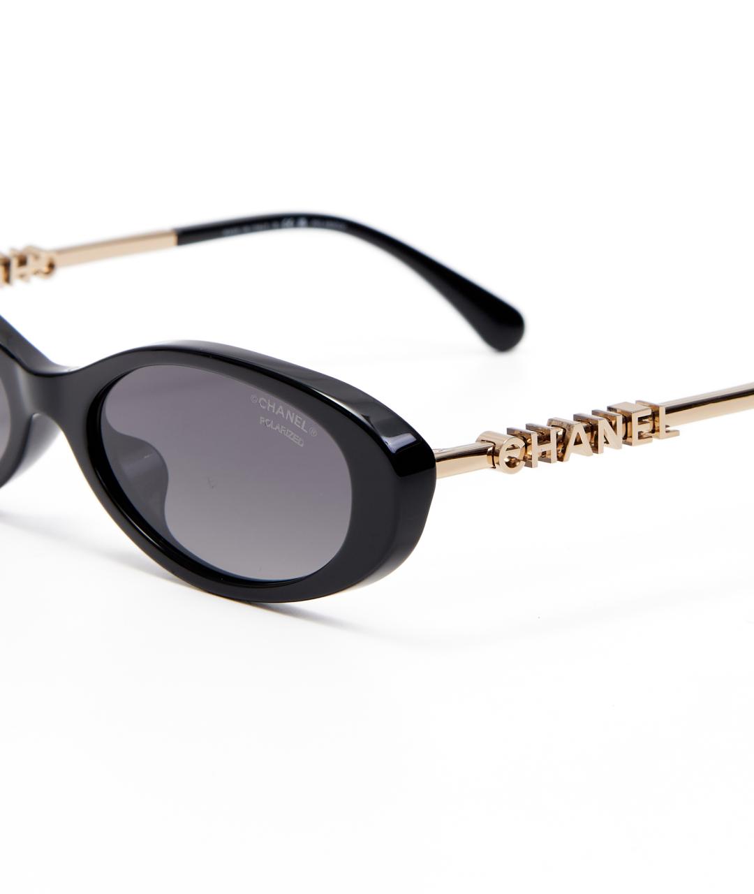 CHANEL Черные пластиковые солнцезащитные очки, фото 4