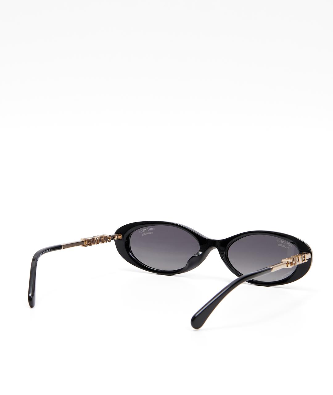 CHANEL Черные пластиковые солнцезащитные очки, фото 3