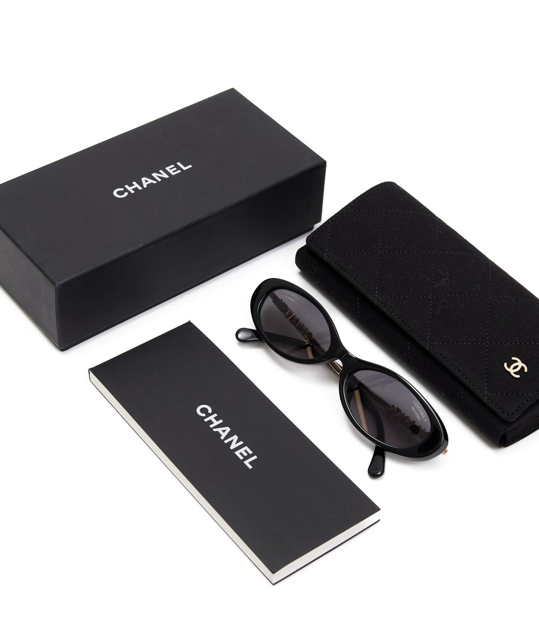 CHANEL Черные пластиковые солнцезащитные очки, фото 5