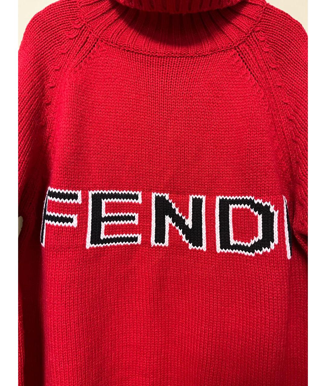 FENDI Красный шерстяной джемпер / свитер, фото 4