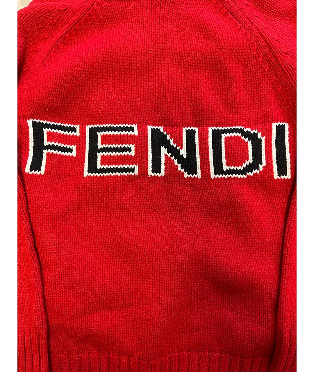 FENDI Красный шерстяной джемпер / свитер, фото 5